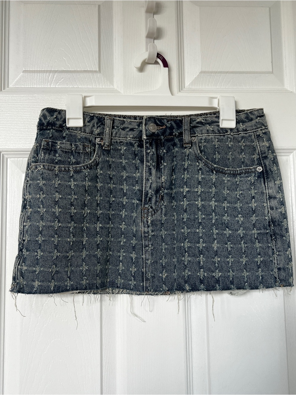 Y2K cross Denim Mini Skirt